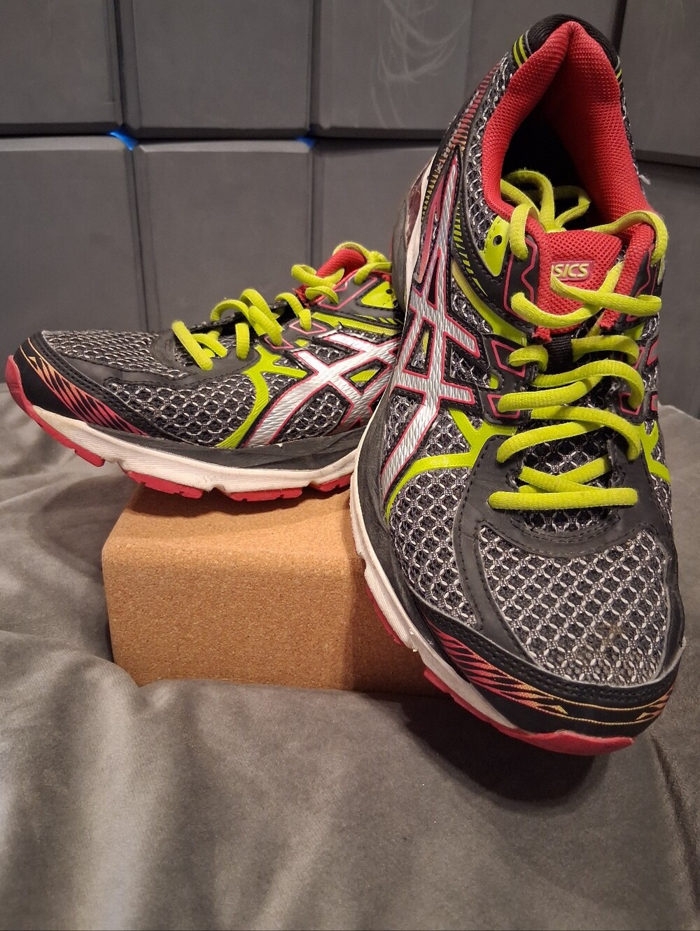 ASICS Gel-Flux 3 Black Pink Lime Women's Running Shoes Size 9